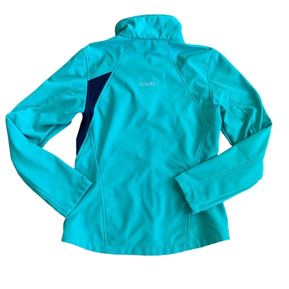 Spyder Mock Neck Teal Zip-Up Jacket - Picture 5 of 7